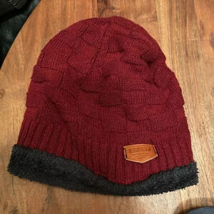 Vintage sport brick  pattern Men's warm winter Hat